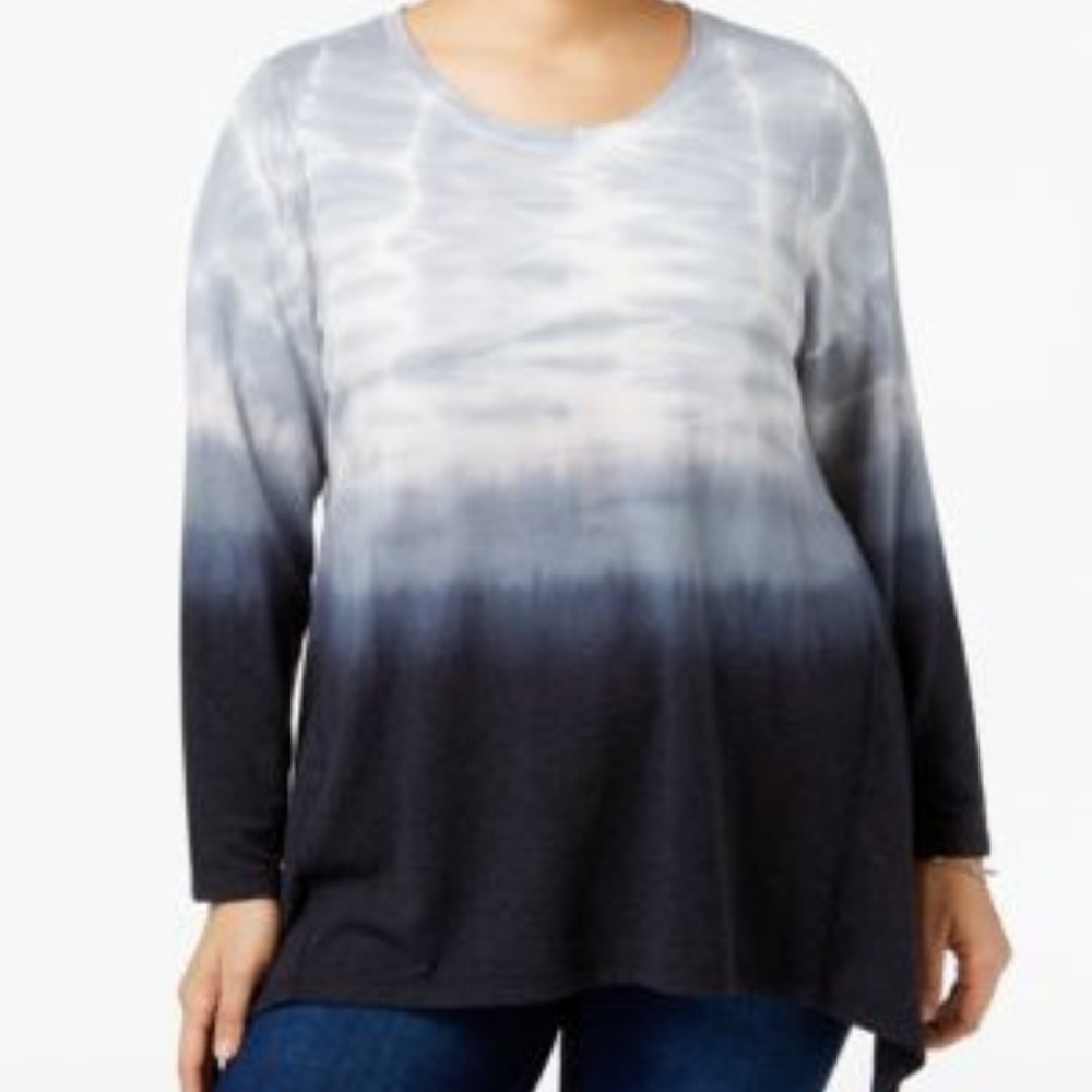 Style & Co Ombre Top NWT Size 2X Blue/Black/Gray